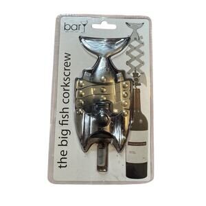 NEW barY3 The Big FISH CORKSCREW Bottle Wine Opener BAR Awesome Gift NWT